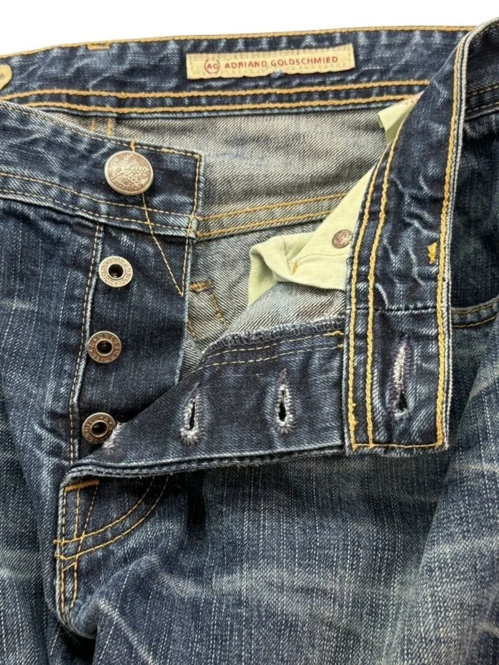 AG Adriano Goldschmied Men's Protege Jeans Slim Straight Button Fly Size 33 x 33